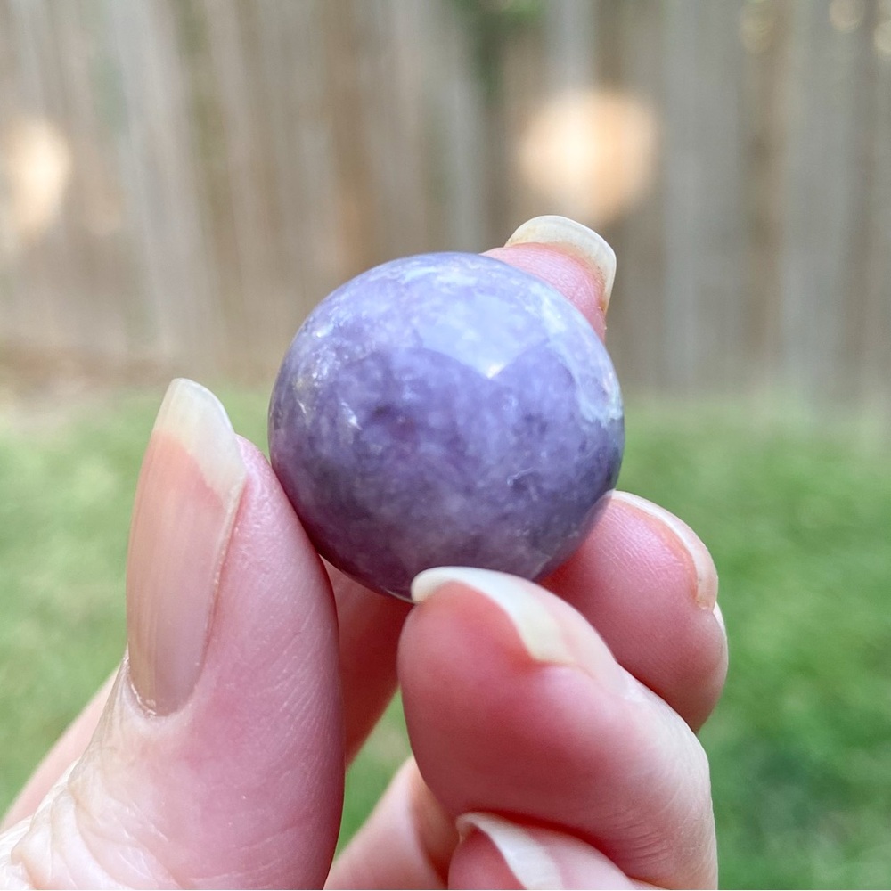 Lepidolite Crystal Sphere. Positive Vibration Energy Healing Spiritual Stone - Picture 10 of 12
